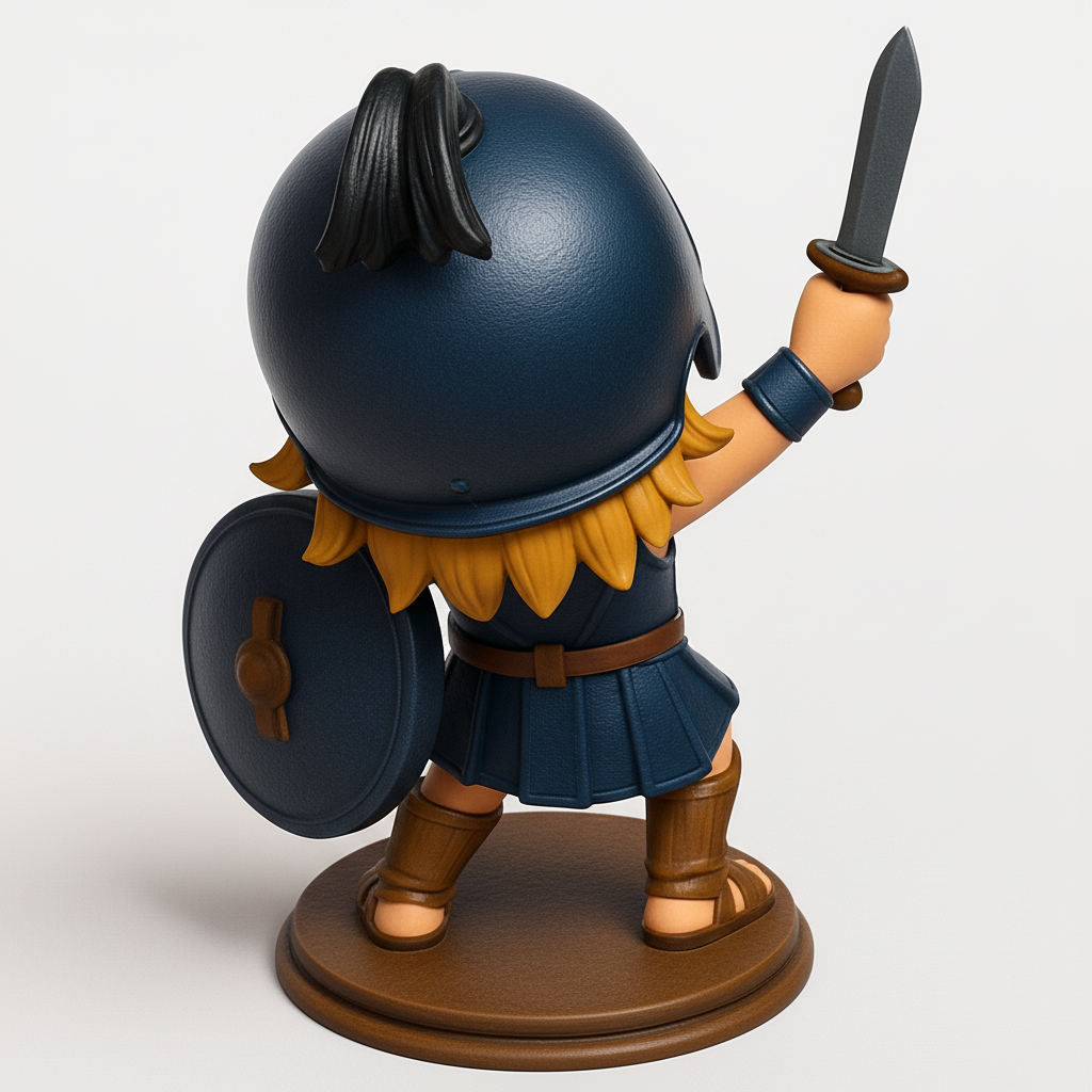 face anatomy 3d model-create 3d face model from photo_Chibi Warrior Hero Figurine