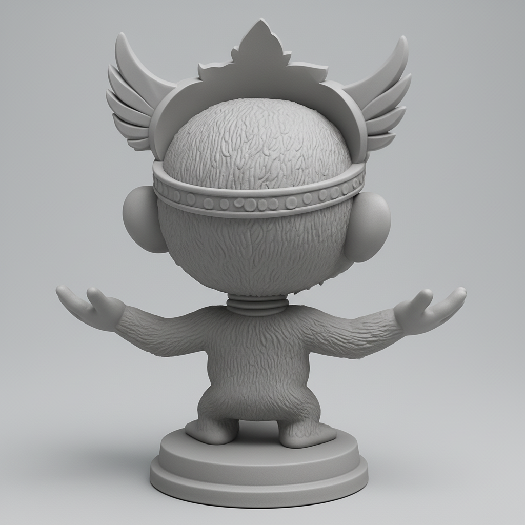 face to 3d model ai-3D portrait printing from photo_Joyful Monkey King Bobblehead Figurine