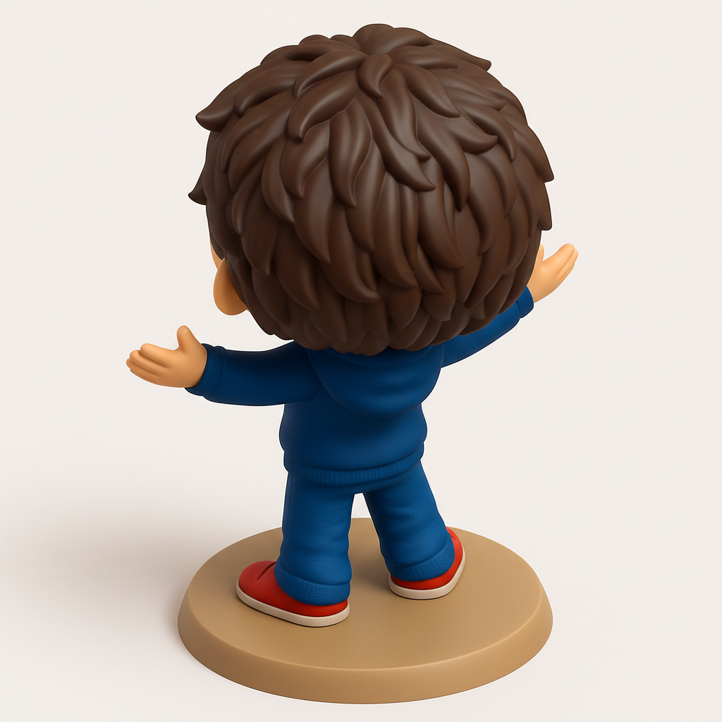 face anatomy 3d model-create 3d face model from photo_Joyful Welcoming Boy Figurine - Cute Desk Decor Print