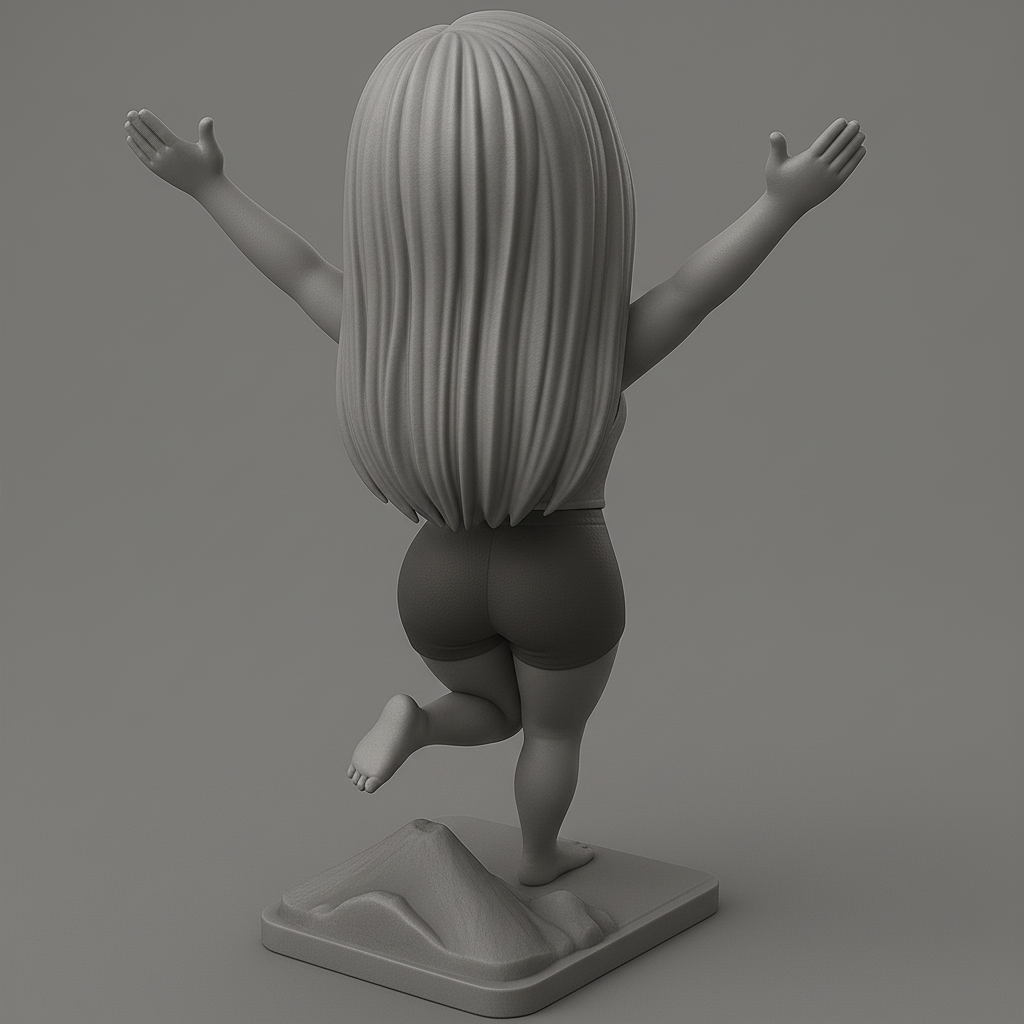 silhouette 3d printer maker-3d portrait printing_Joyful Figure with Outstretched Arms