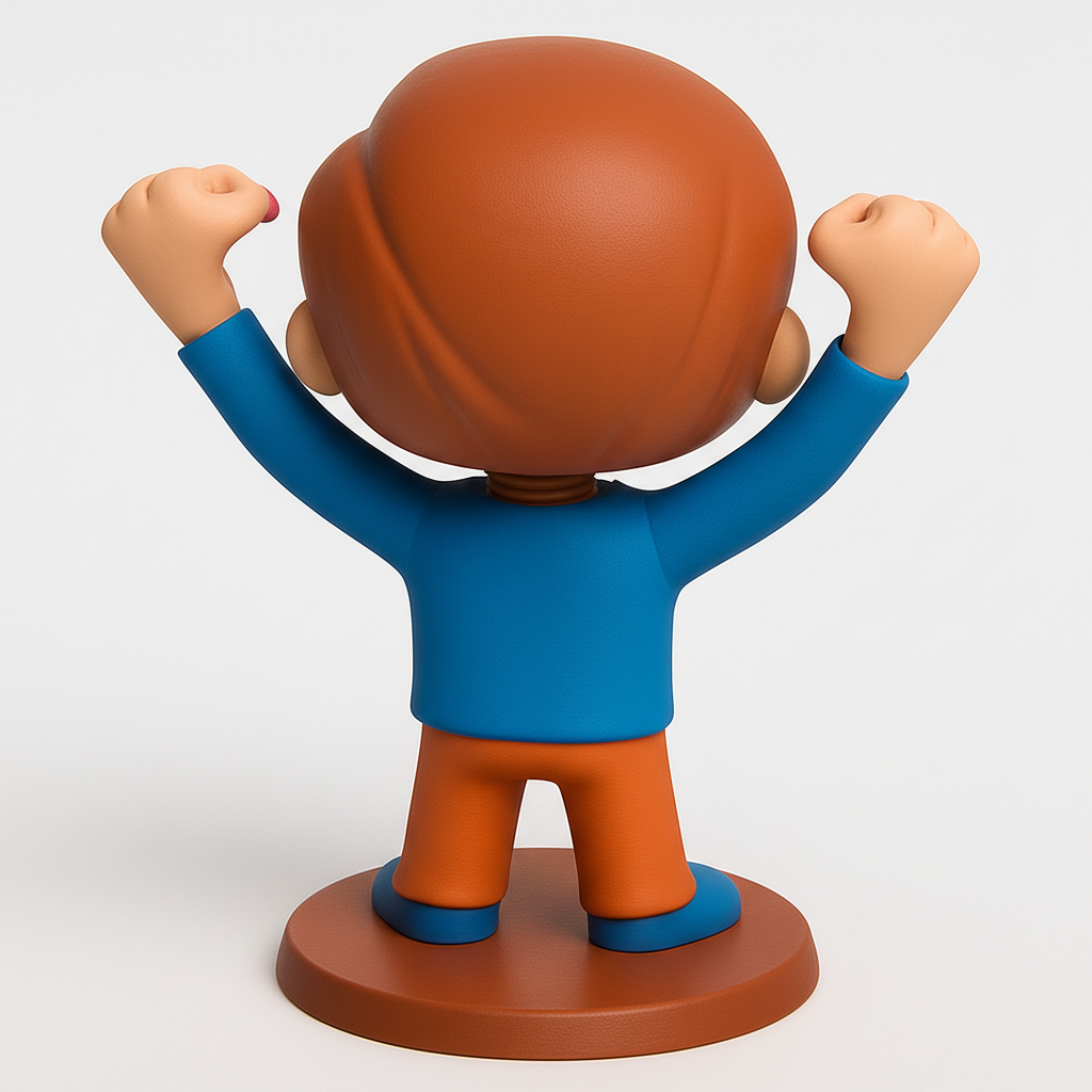 face anatomy 3d model-create 3d face model from photo_Love Is Life Positive Vibe Desk Buddy with Flexing Pose