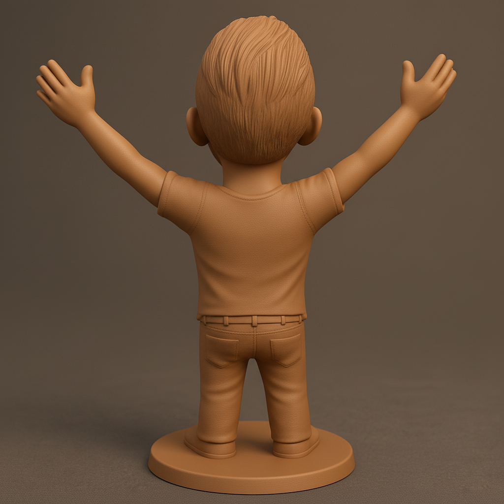 face anatomy 3d model-create 3d face model from photo_Celebrate Success: Happy Caricature Figurine