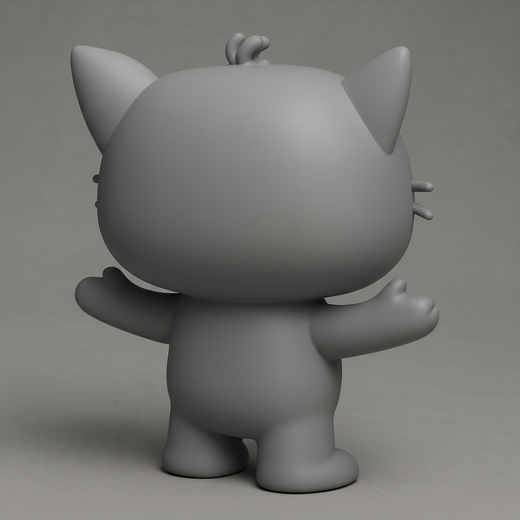 face anatomy 3d model-create 3d face model from photo_Happy Kitty Desk Pal: Your Purr-fect 3D Print!