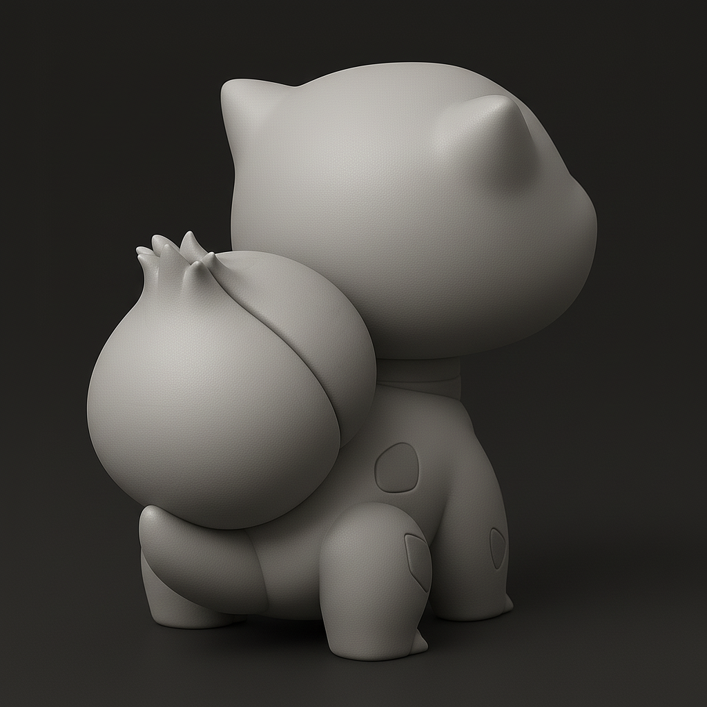silhouette 3d printer maker-3d portrait printing_Cute Bulbasaur Figurine for 3D Printing