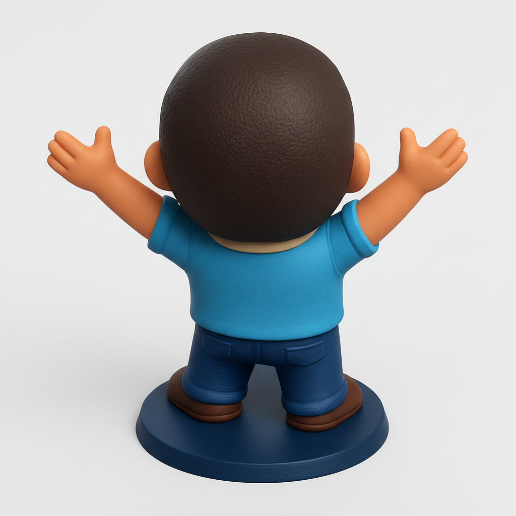 face to 3d model ai-3D portrait printing from photo_Spread Joy! Enthusiastic Man 3D Printable Figurine
