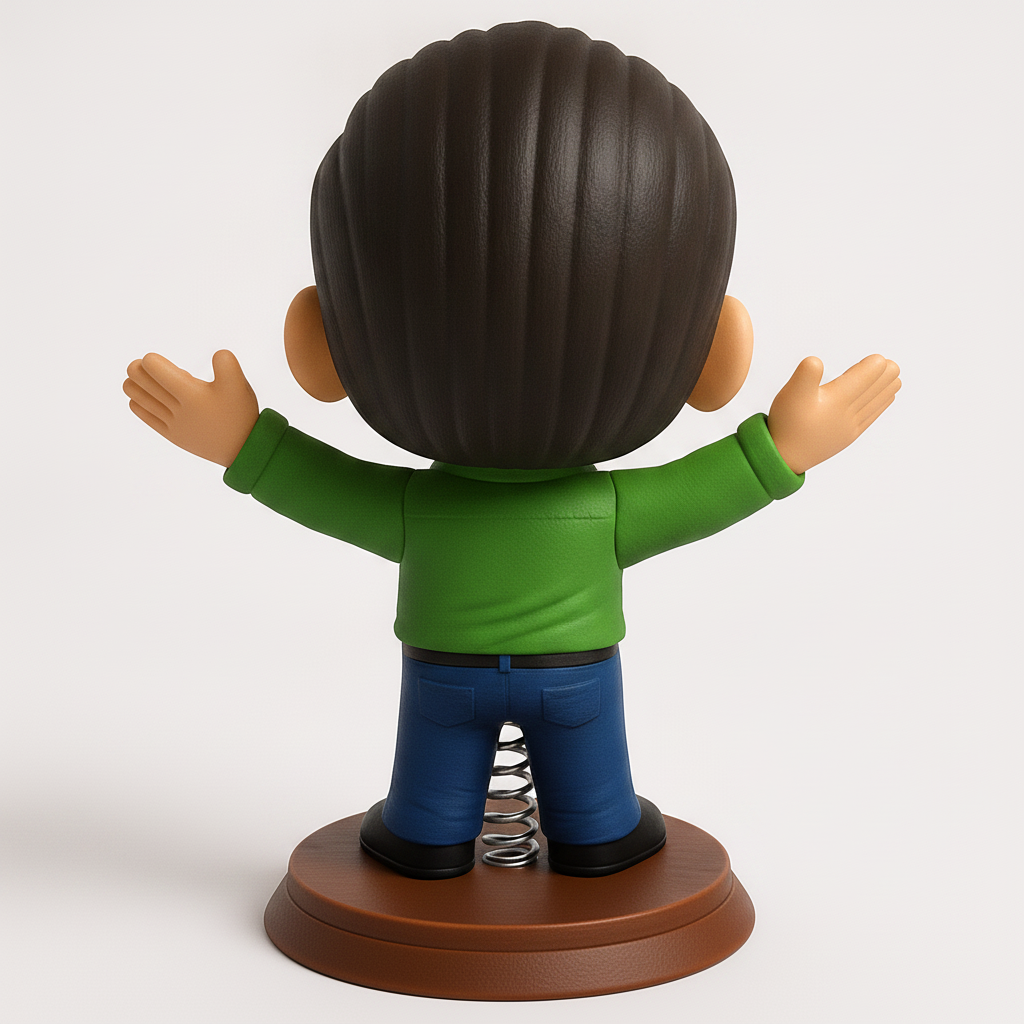 face anatomy 3d model-create 3d face model from photo_Friendly Desk Buddy Bobblehead - Print, Assemble, Smile!
