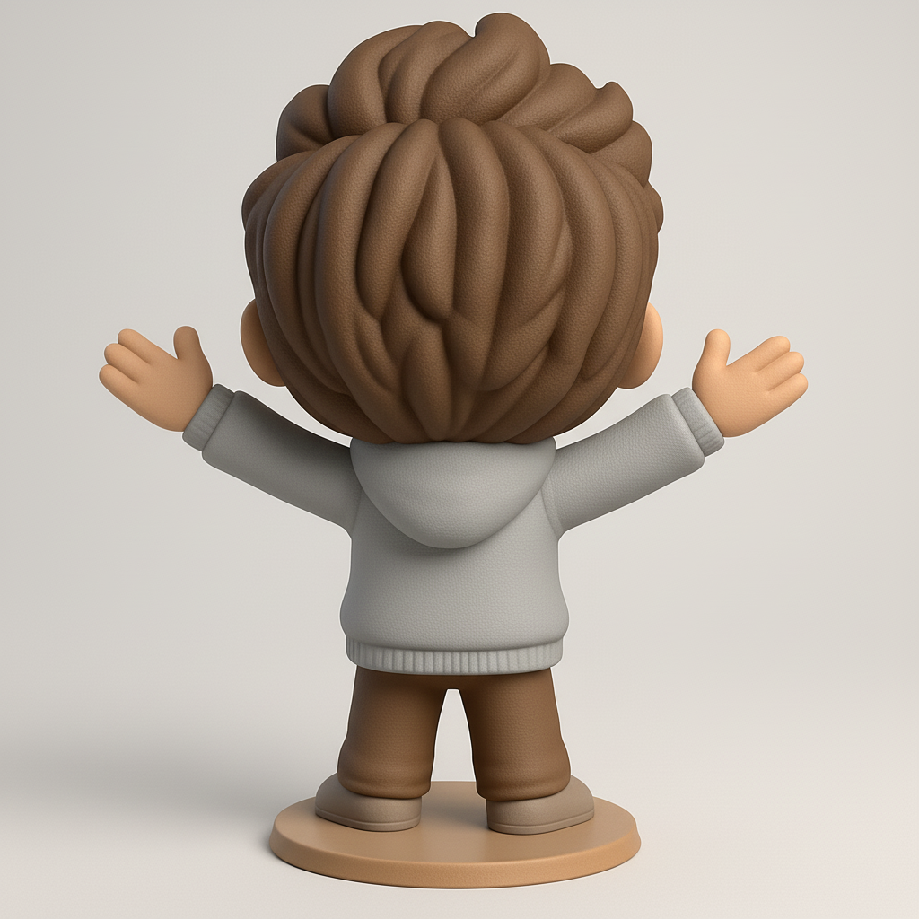 face to 3d model ai-3D portrait printing from photo_Adorable Funko-Style Welcoming Figure