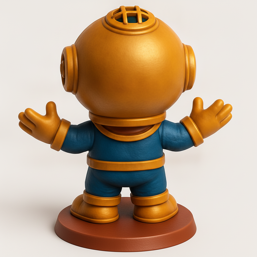 face anatomy 3d model-create 3d face model from photo_Charming Retro Diver Buddy – Print Your Own Smile!