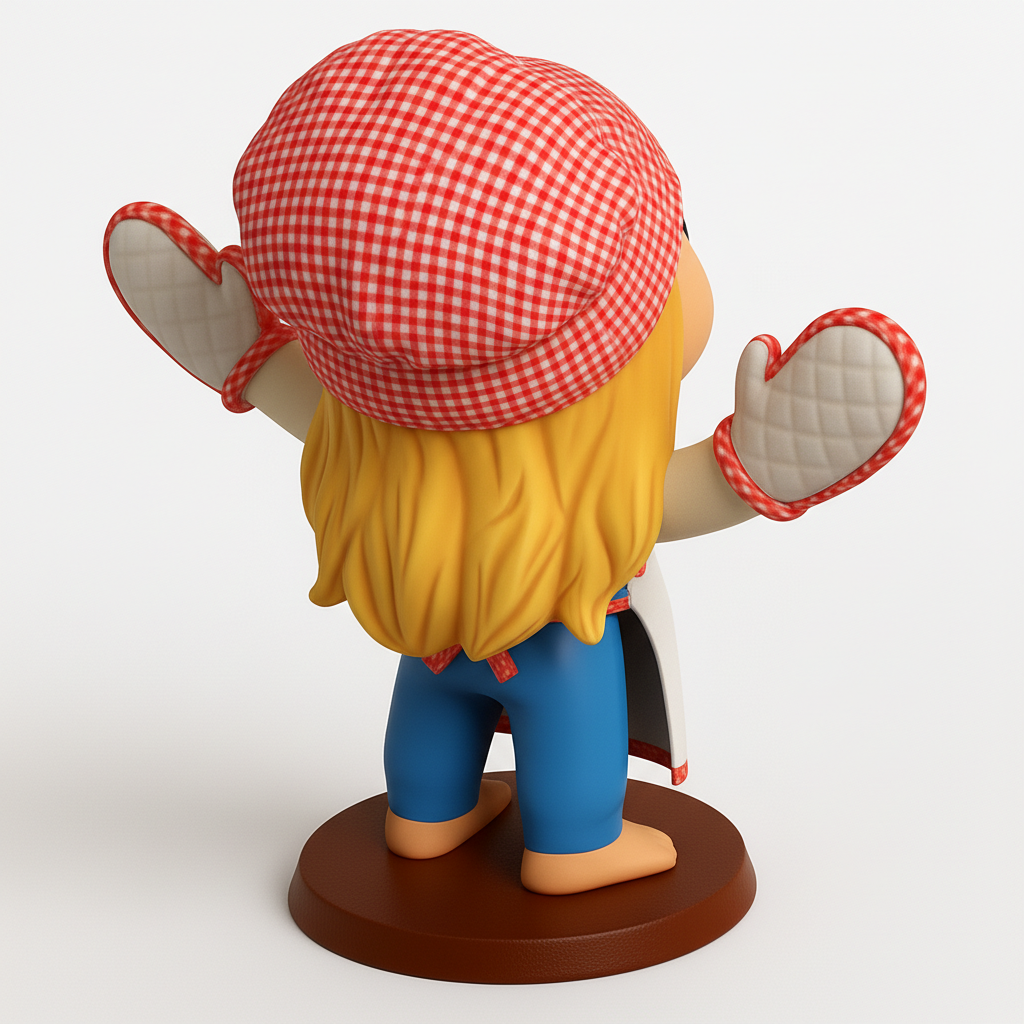 face to 3d model ai-3D portrait printing from photo_Charming Baker Figurine: Kitchen's Sweetest Smile