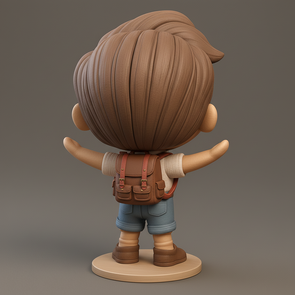 face to 3d model ai-3D portrait printing from photo_Smiling Little Adventurer Figurine - Fun 3D Print!