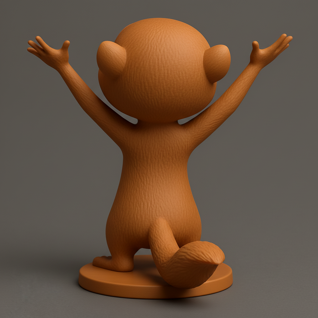 face to 3d model ai-3D portrait printing from photo_Joyful Squirrel Figurine: Happy Desk Buddy!