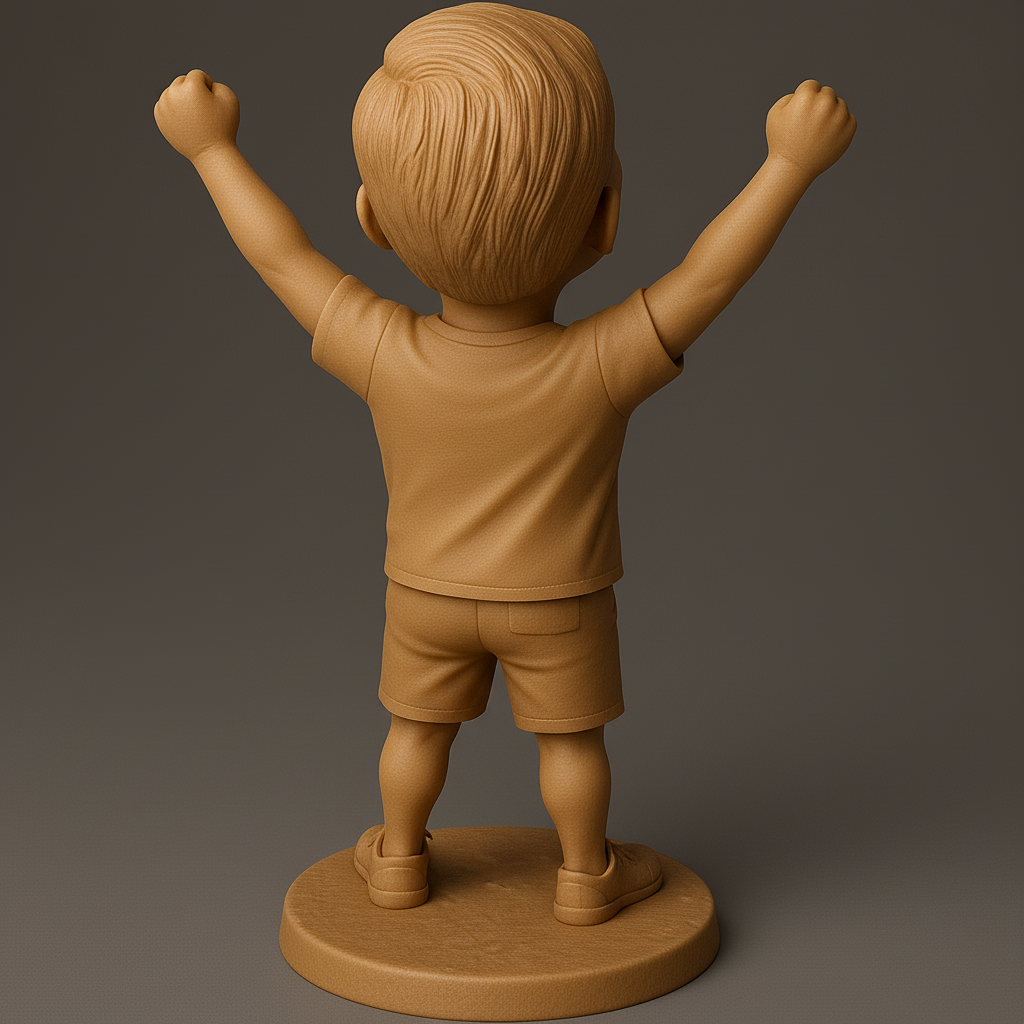 silhouette 3d printer maker-3d portrait printing_Joyful Kid Statue: Celebrate Happiness!