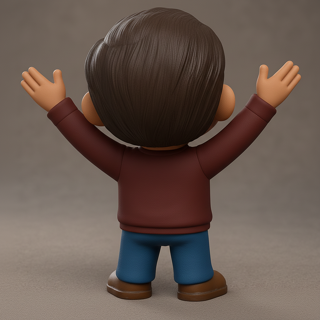 face anatomy 3d model-create 3d face model from photo_Joyful Figure with Open Arms - Spread Happiness!