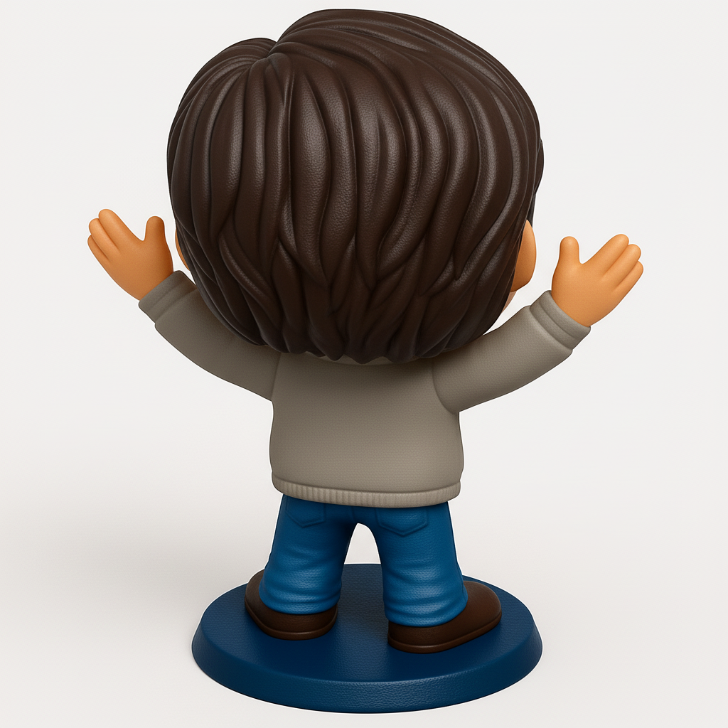 face to 3d model ai-3D portrait printing from photo_Enthusiastic Waving Pop-Style Collectible