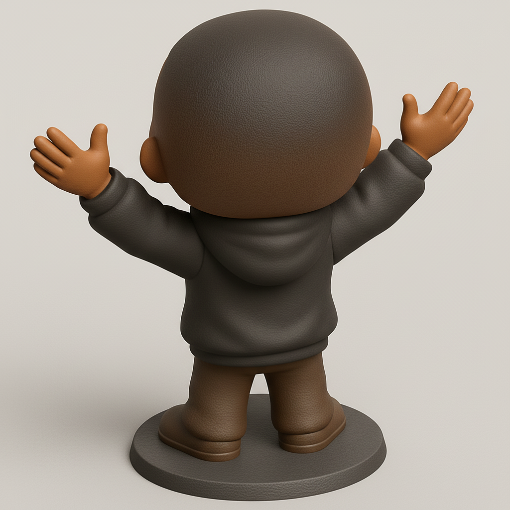 face anatomy 3d model-create 3d face model from photo_Joyful 'BMll' Hoodie Figurine - Your Printable Desk Companion