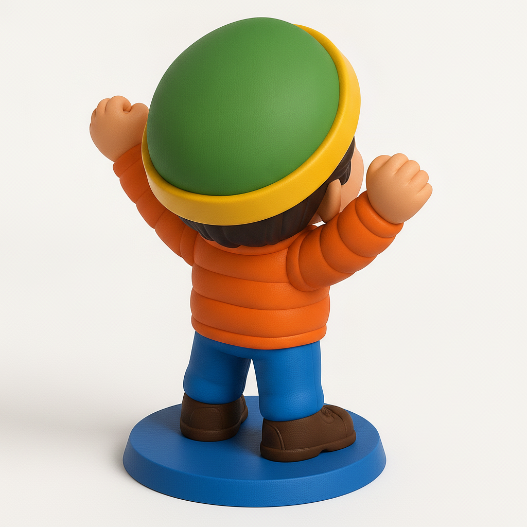 face anatomy 3d model-create 3d face model from photo_Vibrant Cheerful Boy Figurine - Your Desk's New Joy!