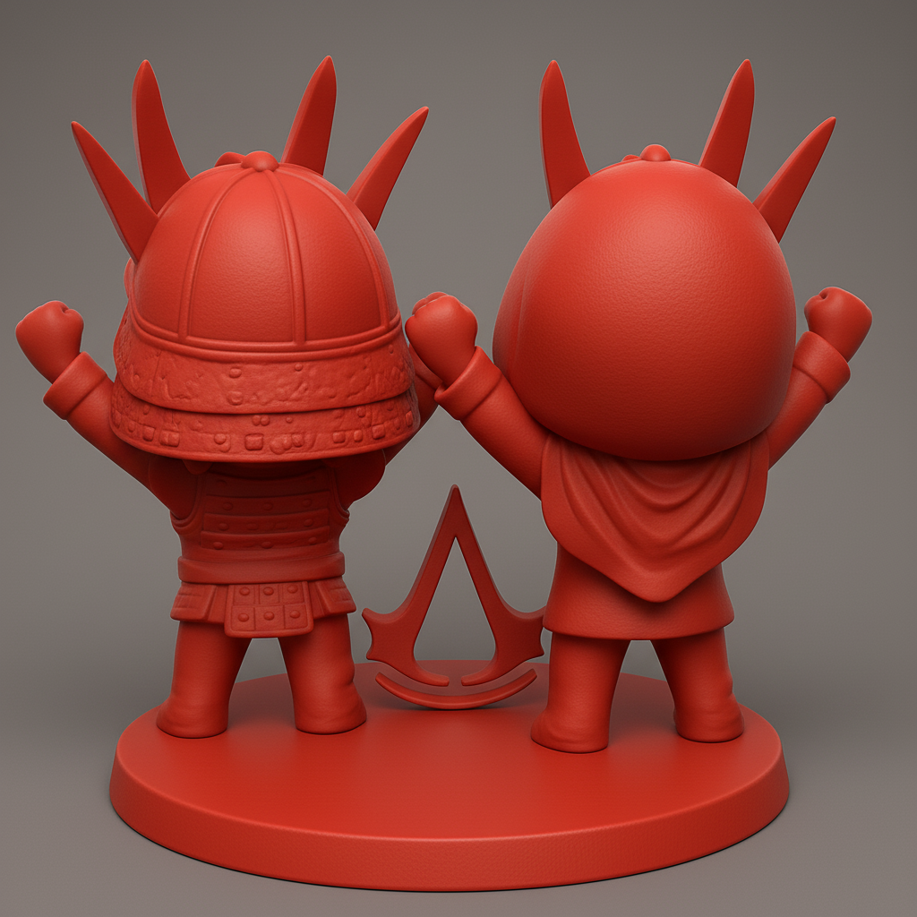 face anatomy 3d model-create 3d face model from photo_Happy AC Chibis: Samurai & Assassin Figurine