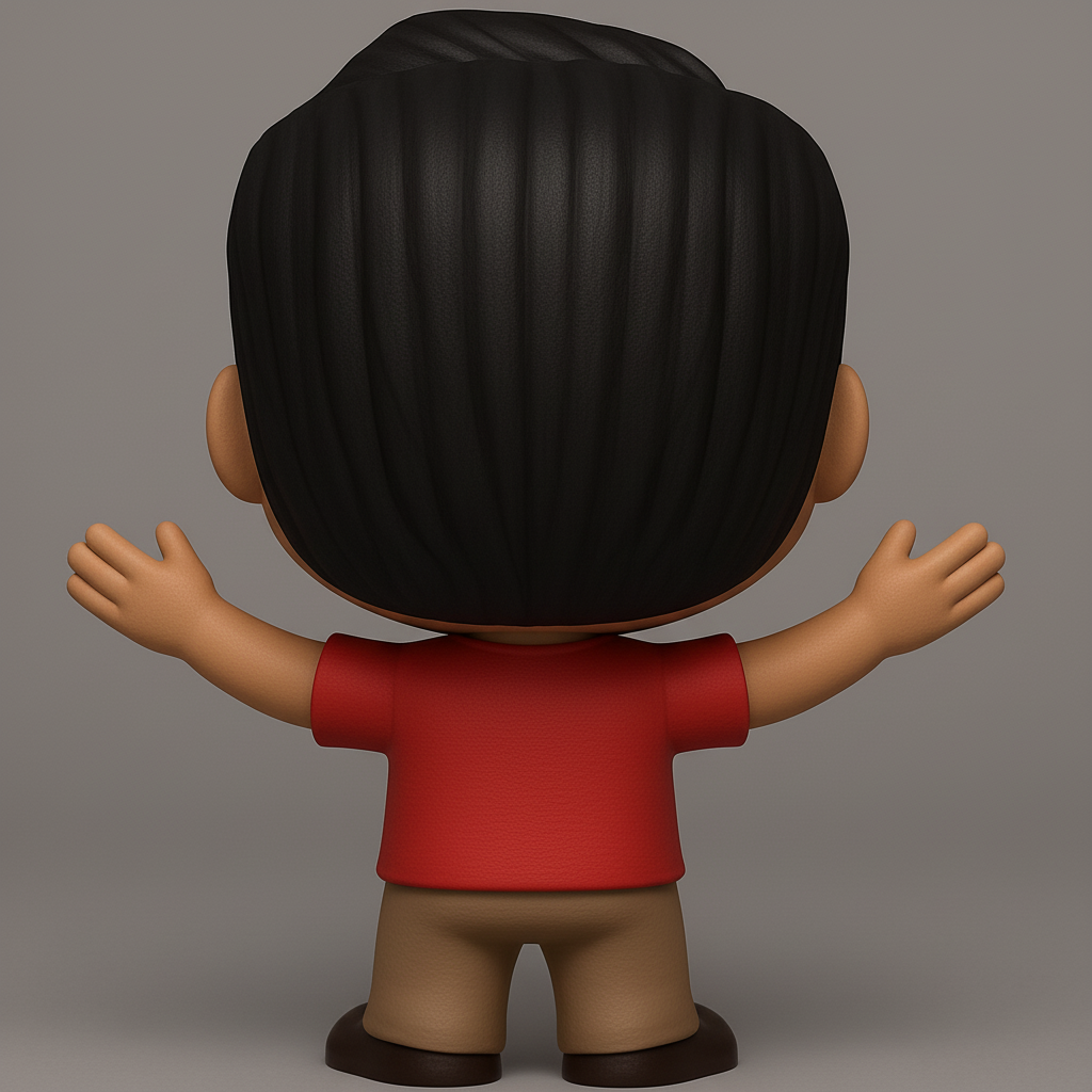 face anatomy 3d model-create 3d face model from photo_Joyful Funko-Style Figurine: Your Welcoming Desk Buddy!