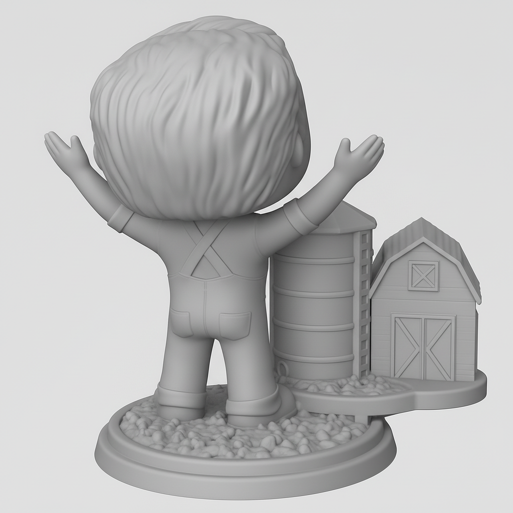face to 3d model ai-3D portrait printing from photo_Cultivate Joy: Funko Style Farmer & Farm Diorama