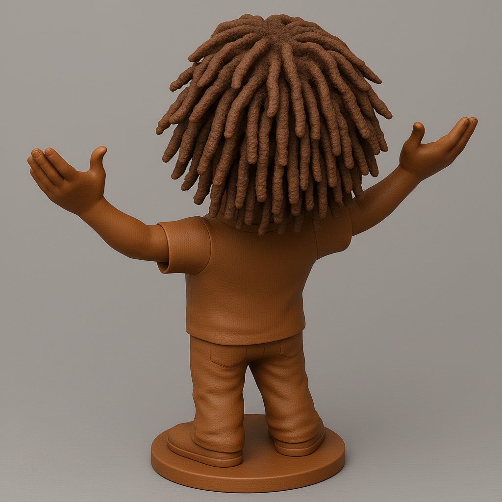 silhouette 3d printer maker-3d portrait printing_Joyful 3D Figurine with Outstretched Arms