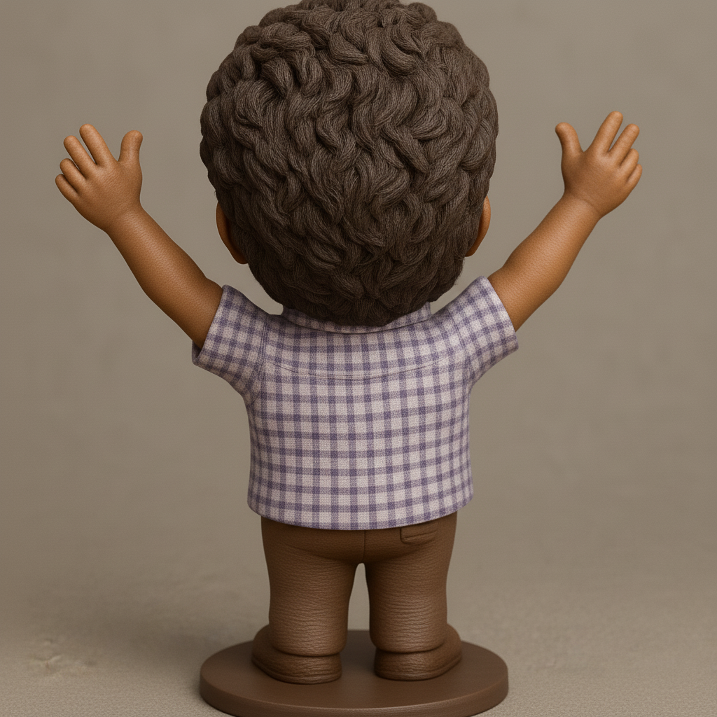 face anatomy 3d model-create 3d face model from photo_Smiling Man Bobblehead: Celebrate with Joy!