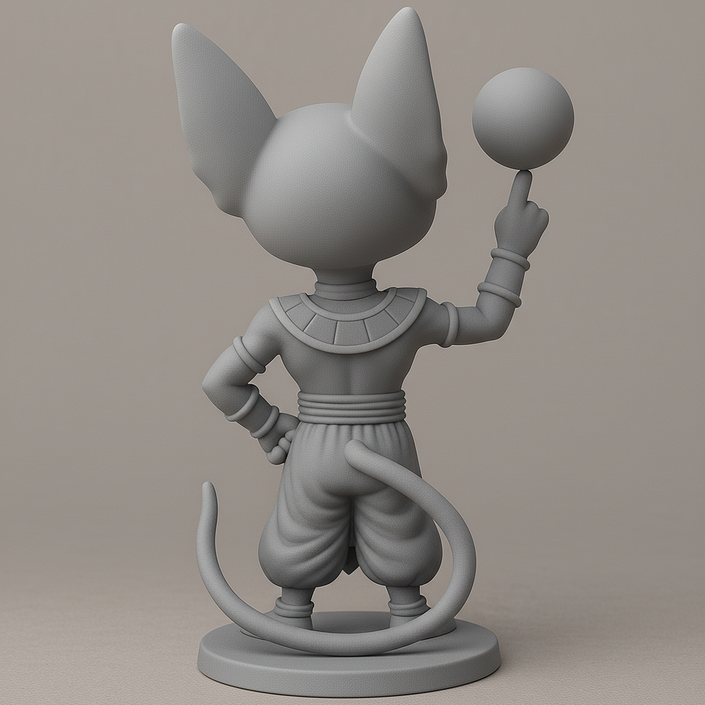 silhouette 3d printer maker-3d portrait printing_Charming Fantasy Cat Figurine