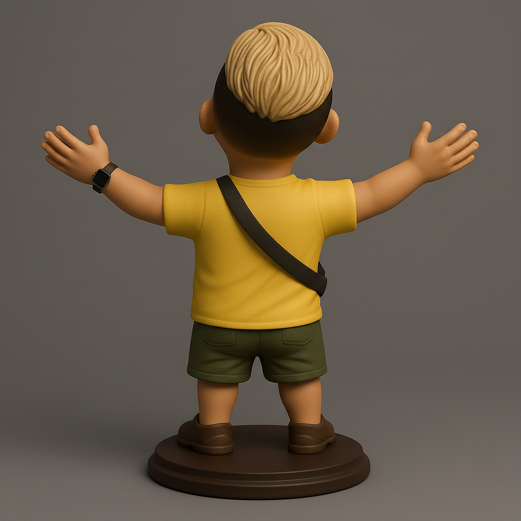 silhouette 3d printer maker-3d portrait printing_Joyful Figurine with Open Arms