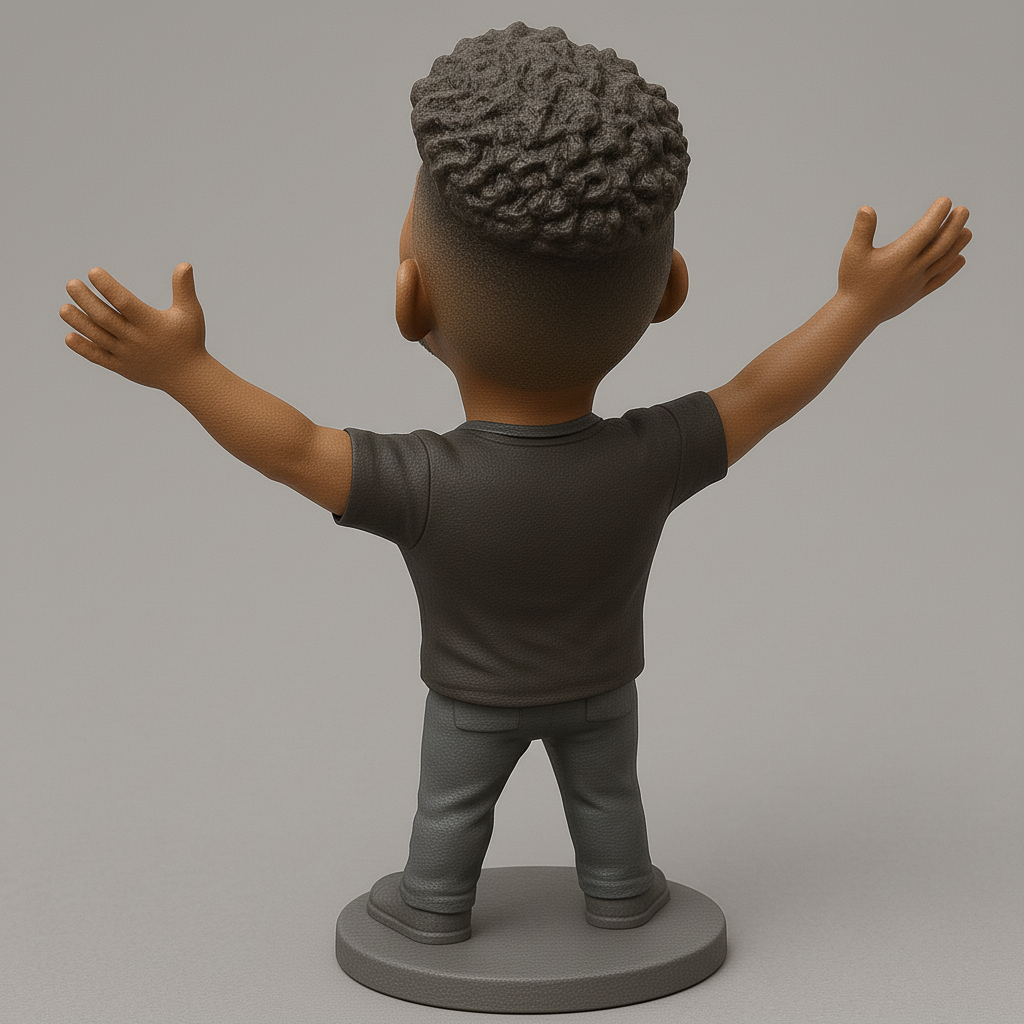 silhouette 3d printer maker-3d portrait printing_Joyful 3D Figurine with Outstretched Arms