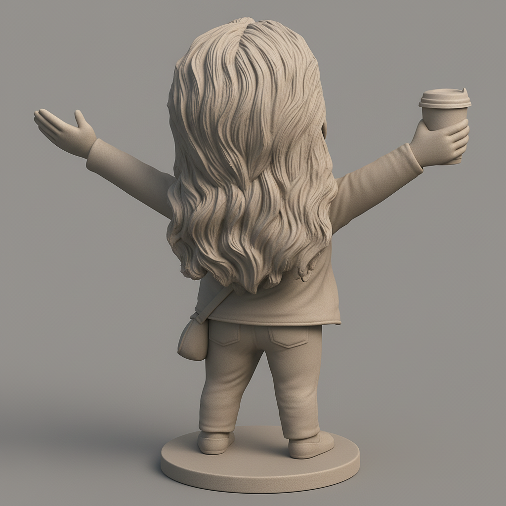 face anatomy 3d model-create 3d face model from photo_Joyful Figure with Coffee - Perfect for Display!