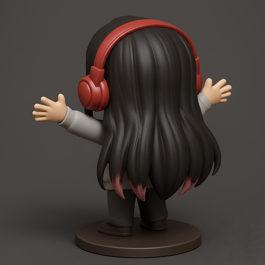 face anatomy 3d model-create 3d face model from photo_Radiant Chibi Girl: Happy Headphones 3D Collectible