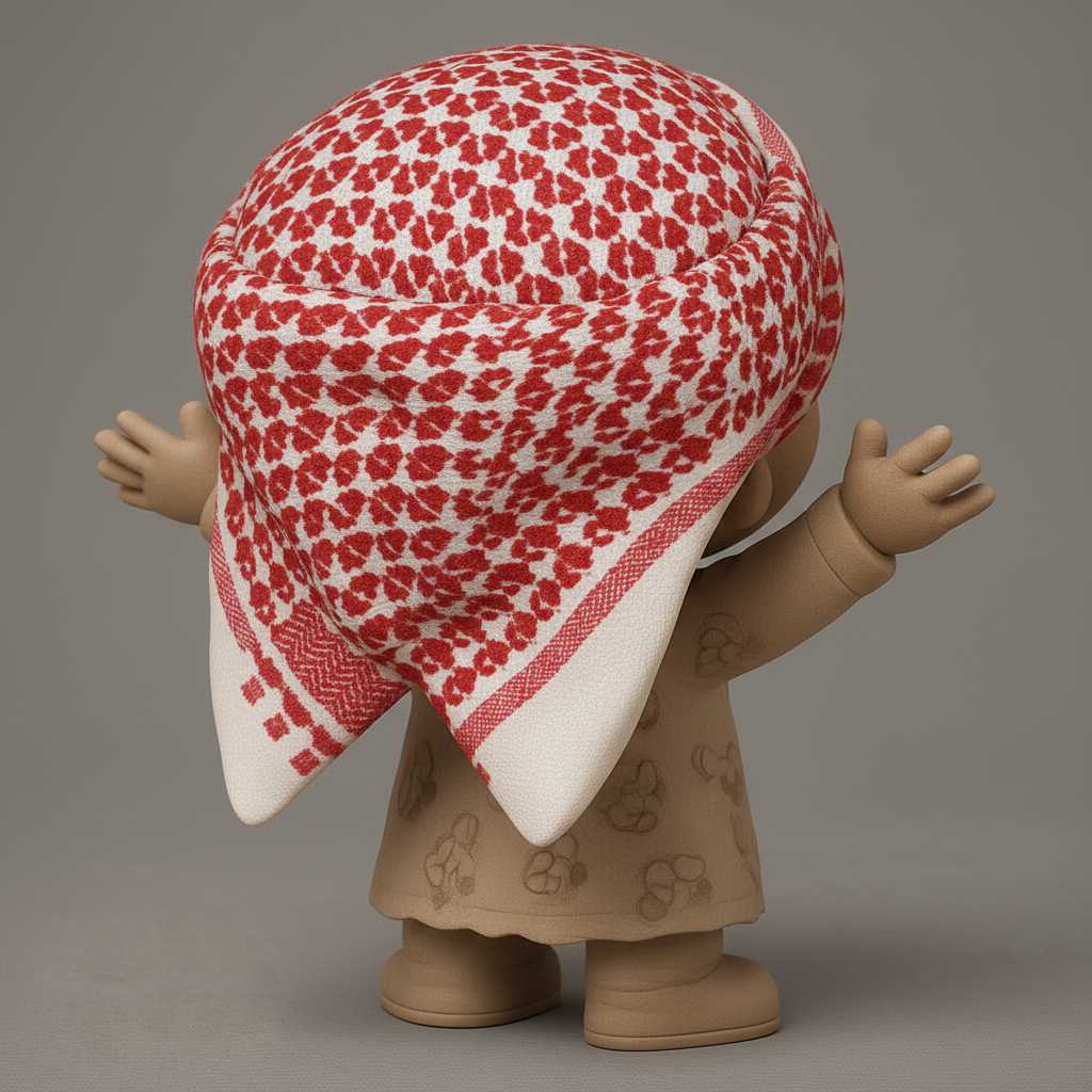 face anatomy 3d model-create 3d face model from photo_Joyful Keffiyeh Child Figurine - Cultural Decor Print