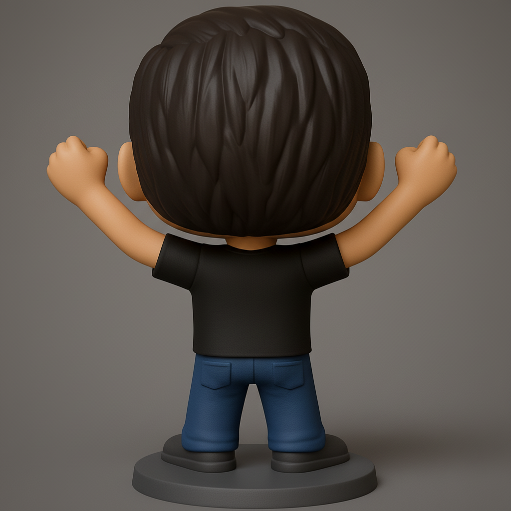 face to 3d model ai-3D portrait printing from photo_Ecstatic Pop-Style Figurine - Celebrate Success!