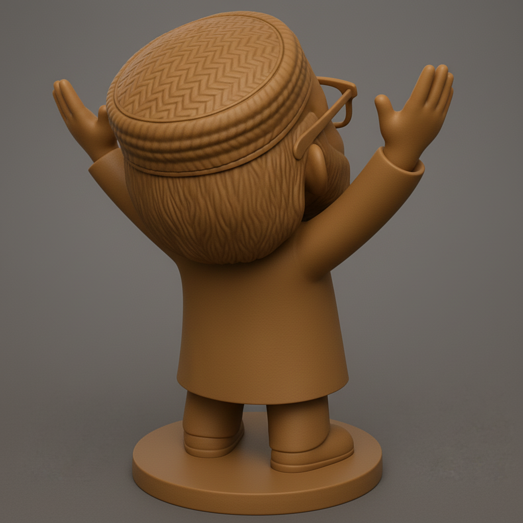 face to 3d model ai-3D portrait printing from photo_Printable Joy: Happy Bearded Man Figurine