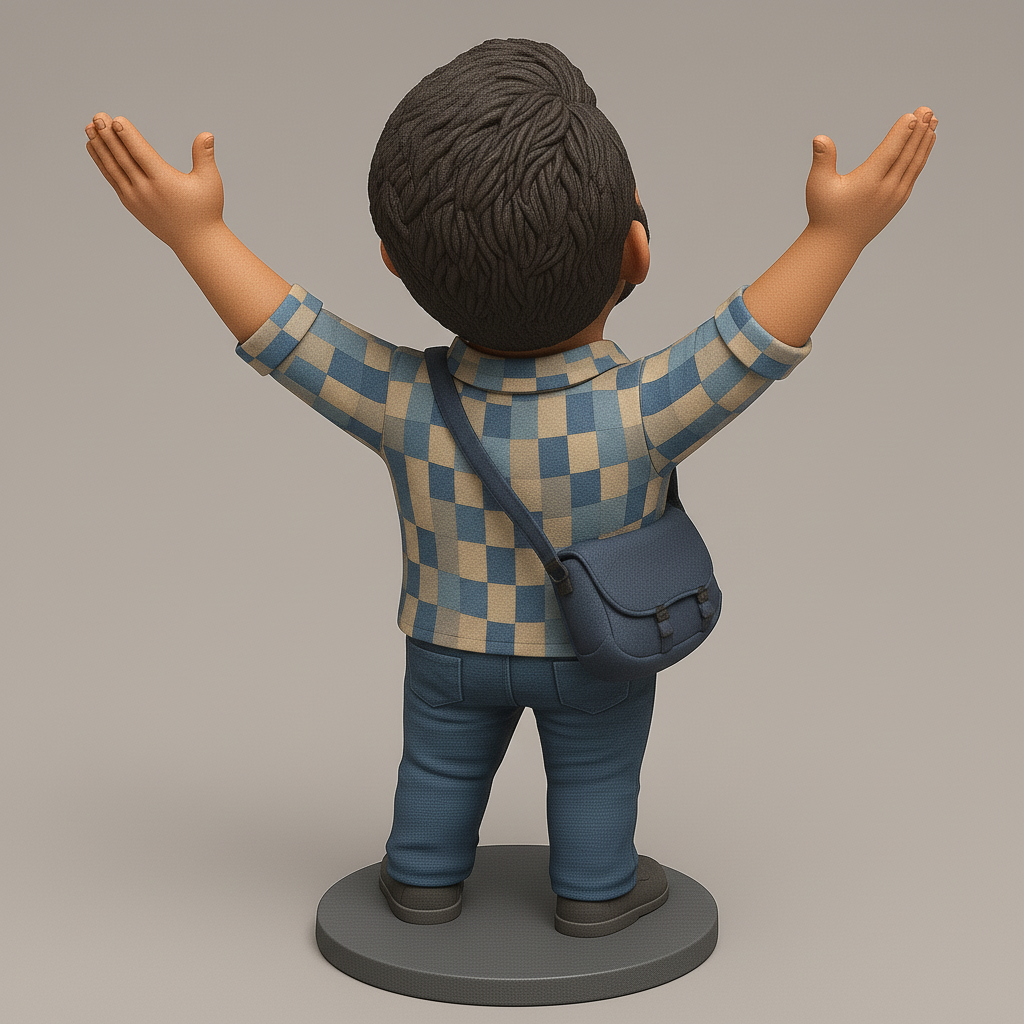 face anatomy 3d model-create 3d face model from photo_Joyful Celebrating Figure for 3D Printing