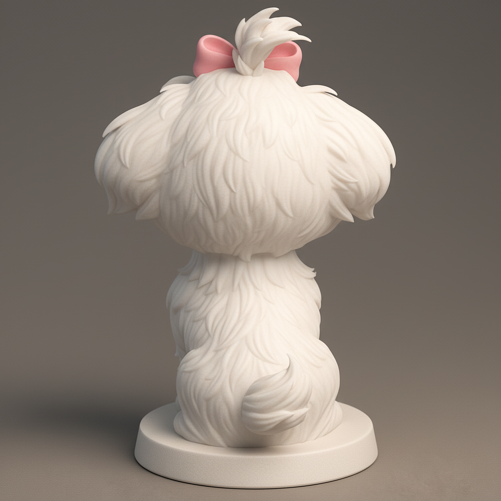 face anatomy 3d model-create 3d face model from photo_Joyful Maltese Puppy Figurine 3D Print for Pet Lovers