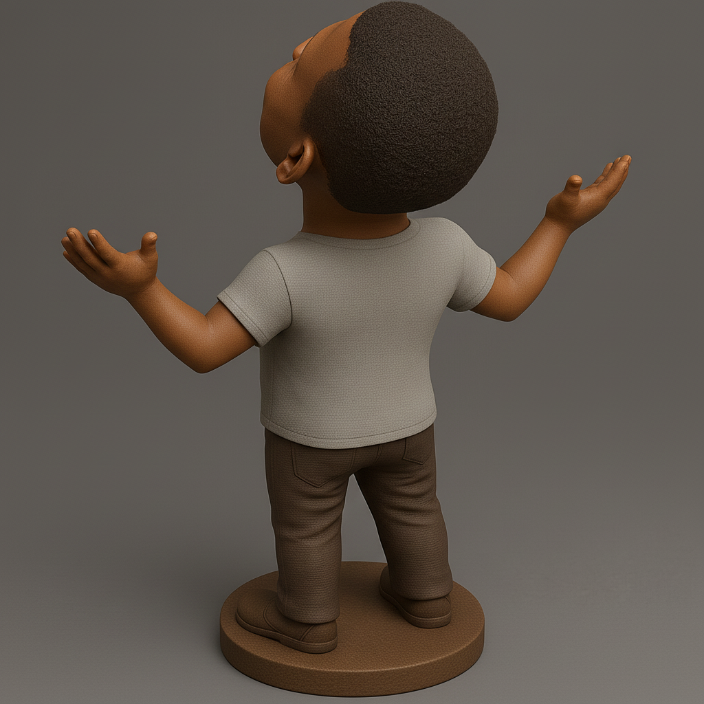 face anatomy 3d model-create 3d face model from photo_Joyful Character Figurine for 3D Printing