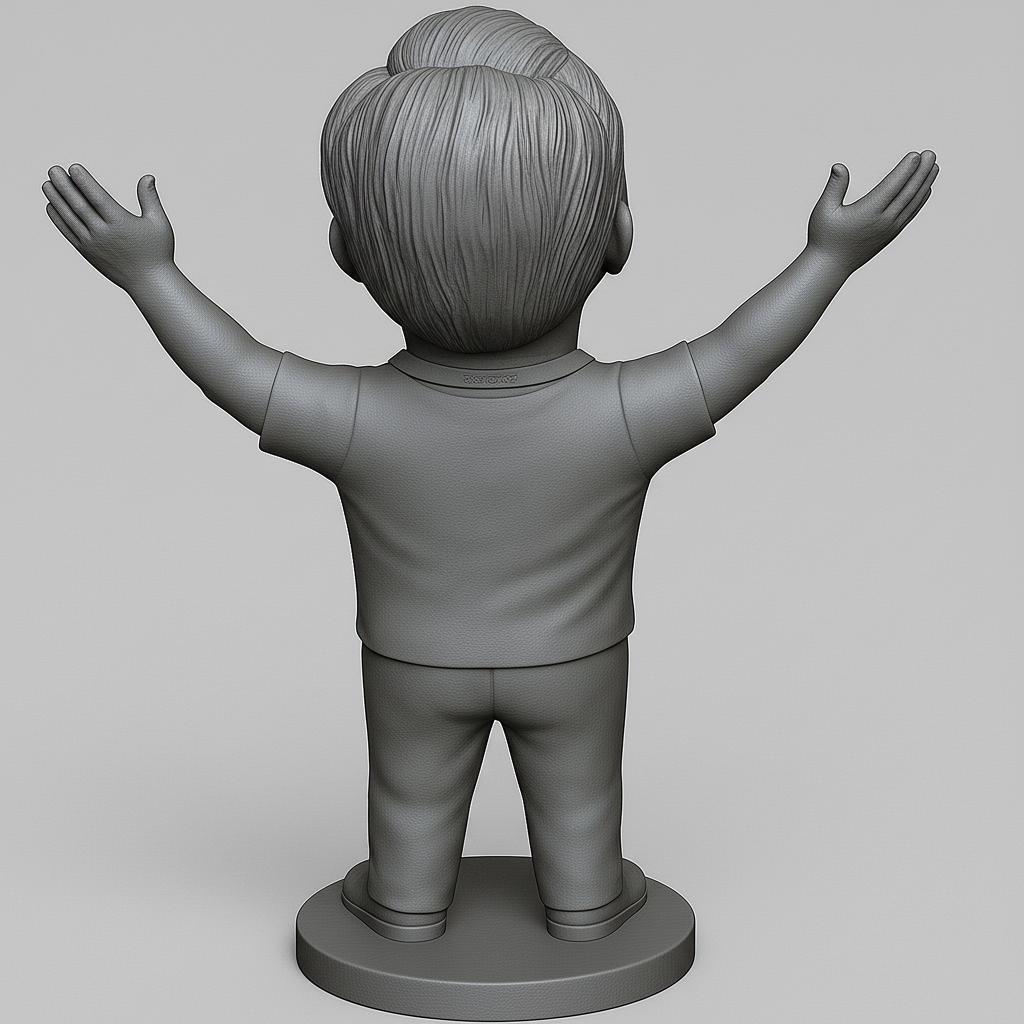 silhouette 3d printer maker-3d portrait printing_Joyful Figurine with Outstretched Arms