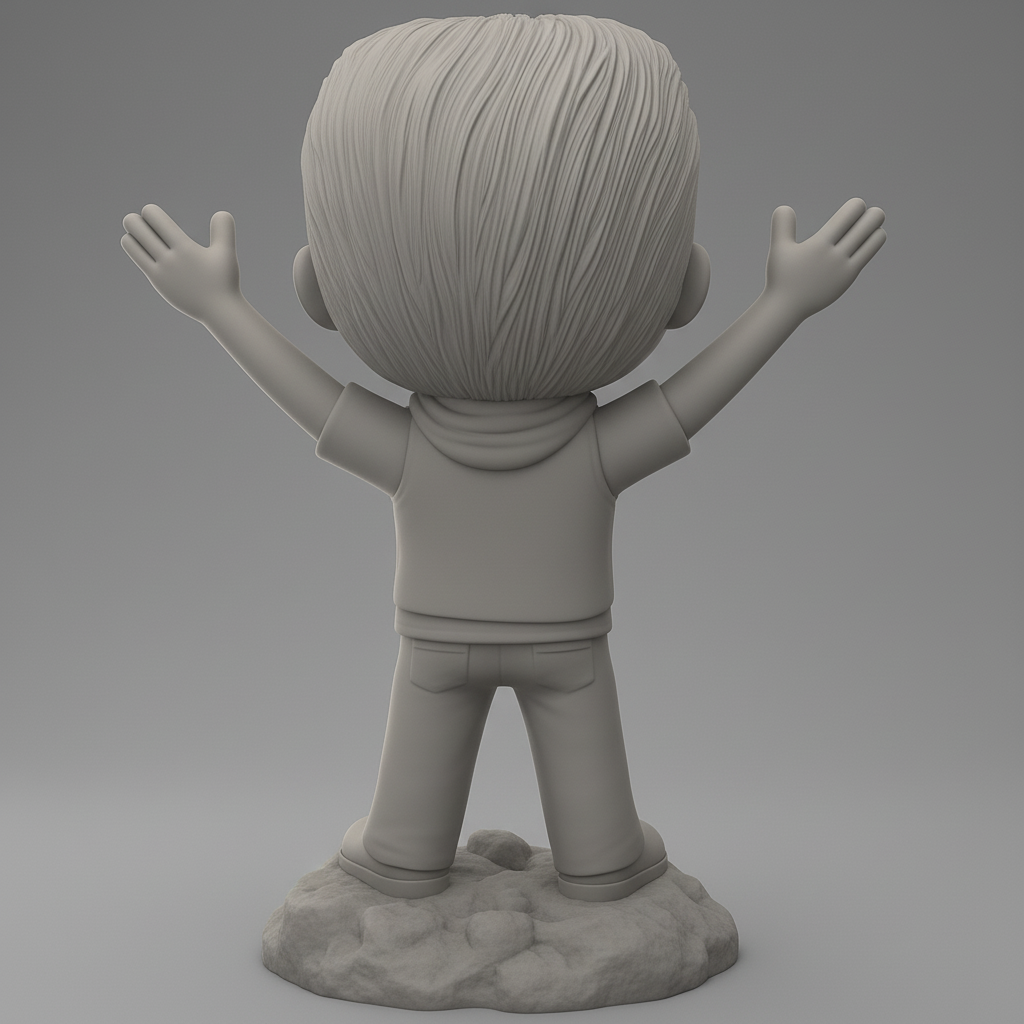 face to 3d model ai-3D portrait printing from photo_Joyful Chibi Figure: Welcome & Celebrate!