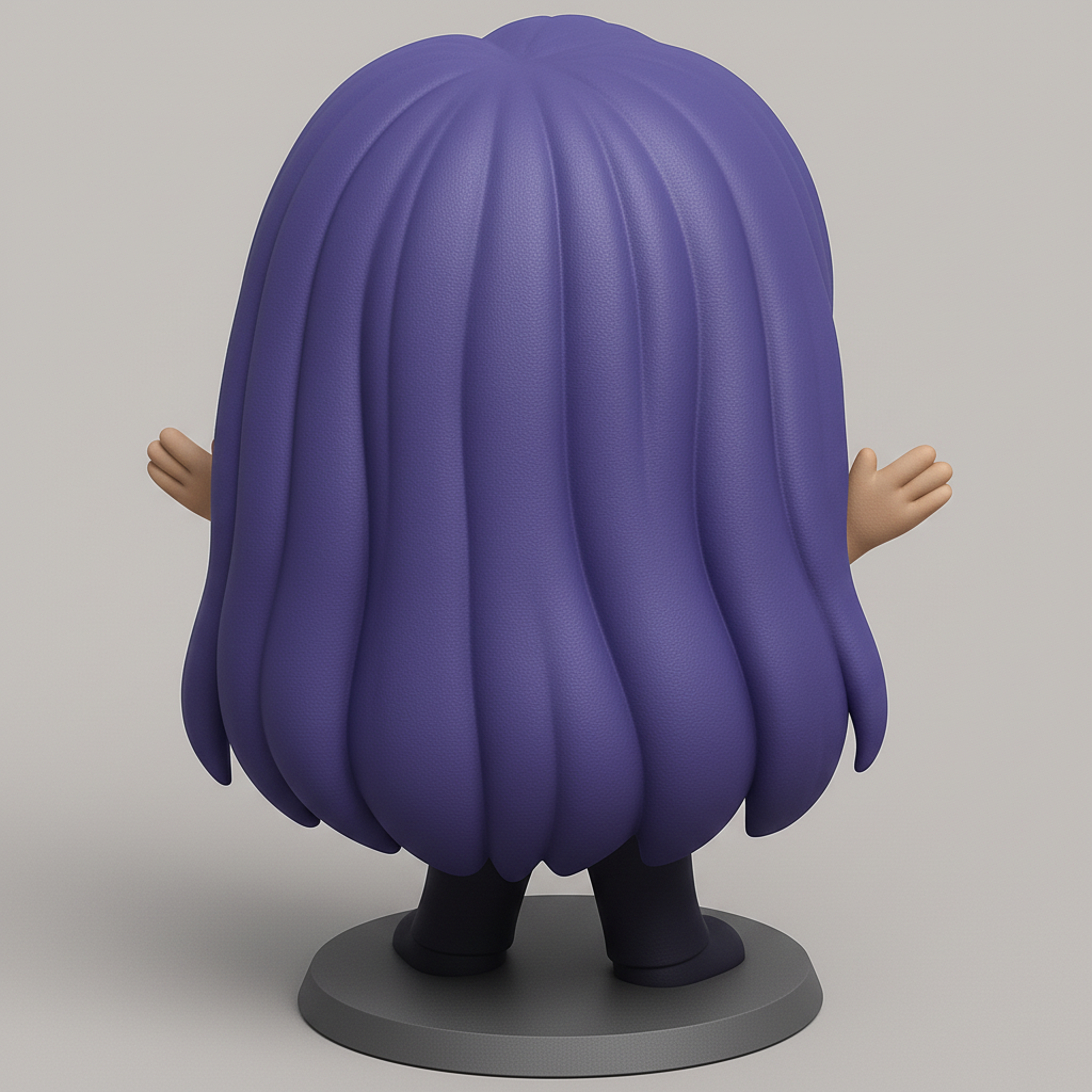 face anatomy 3d model-create 3d face model from photo_Friendly Purple-Haired Chibi Figure