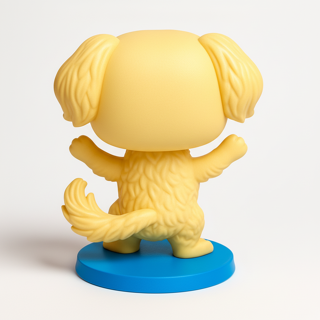 face to 3d model ai-3D portrait printing from photo_Sunny Sidekick: Joyful Waving Puppy Figurine Print