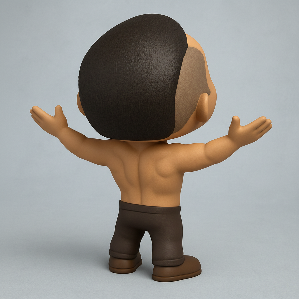 face anatomy 3d model-create 3d face model from photo_Chibi Tattooed Man Figurine: Welcoming Pose