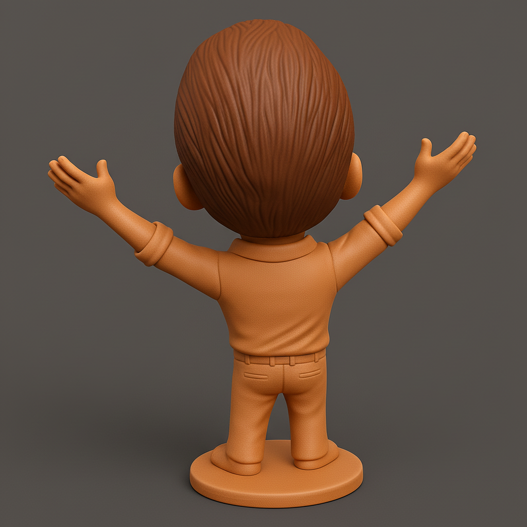 face anatomy 3d model-create 3d face model from photo_Joyful Man Statuette: Celebrate Success & Happiness!