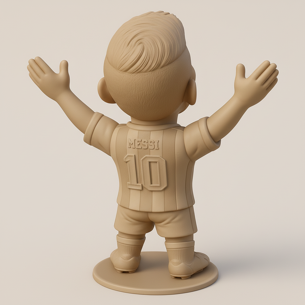 face anatomy 3d model-create 3d face model from photo_Lionel Messi Happy Champion Chibi Figurine STL