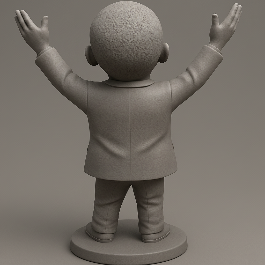 face anatomy 3d model-create 3d face model from photo_Spread Joy: Happy Arms Up Desk Sculpture