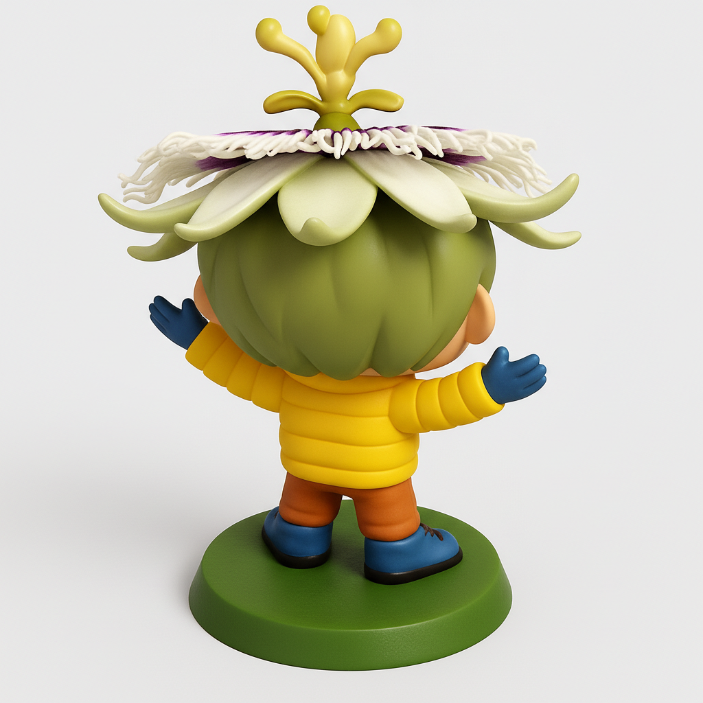 face anatomy 3d model-create 3d face model from photo_Joyful Boy with Passion Flower Hat Collectible Figurine