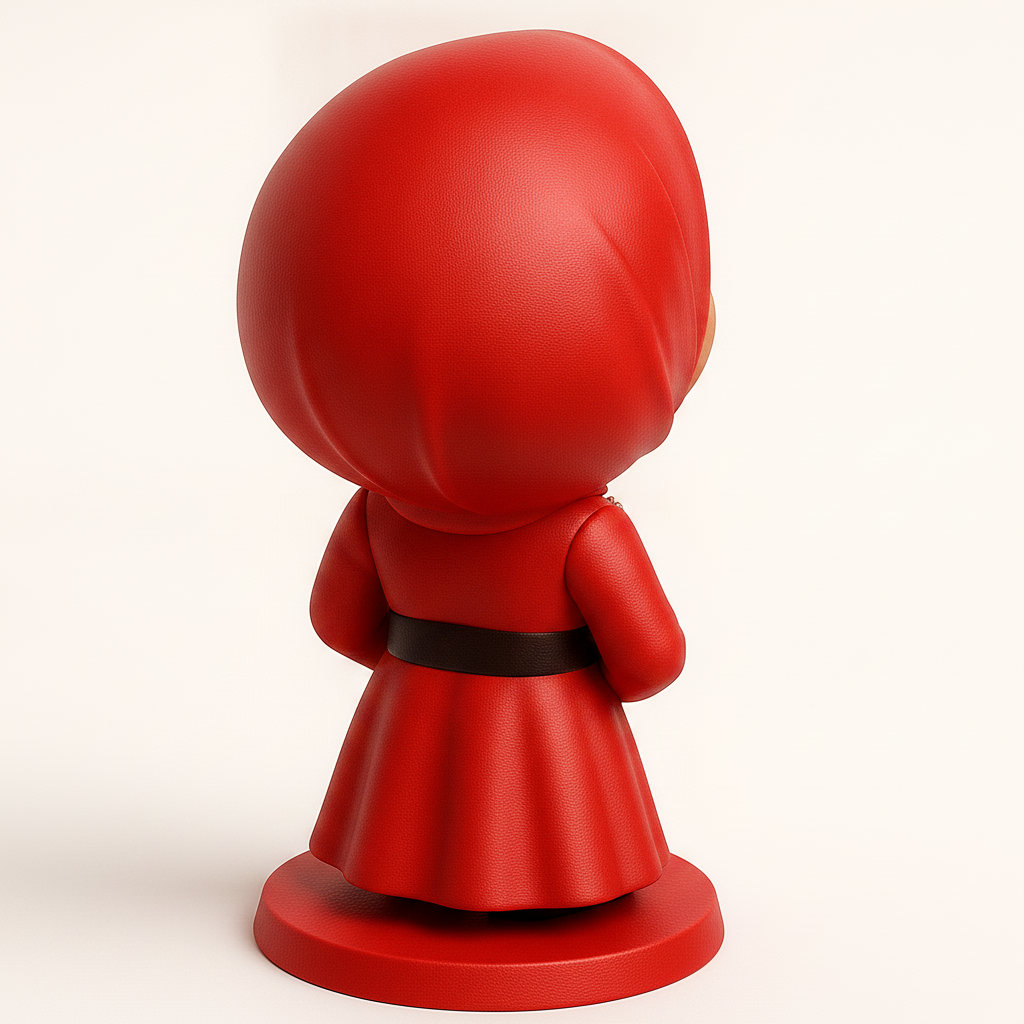 face to 3d model ai-3D portrait printing from photo_Smiling Hijabi Figure - Cheerful Desk Companion