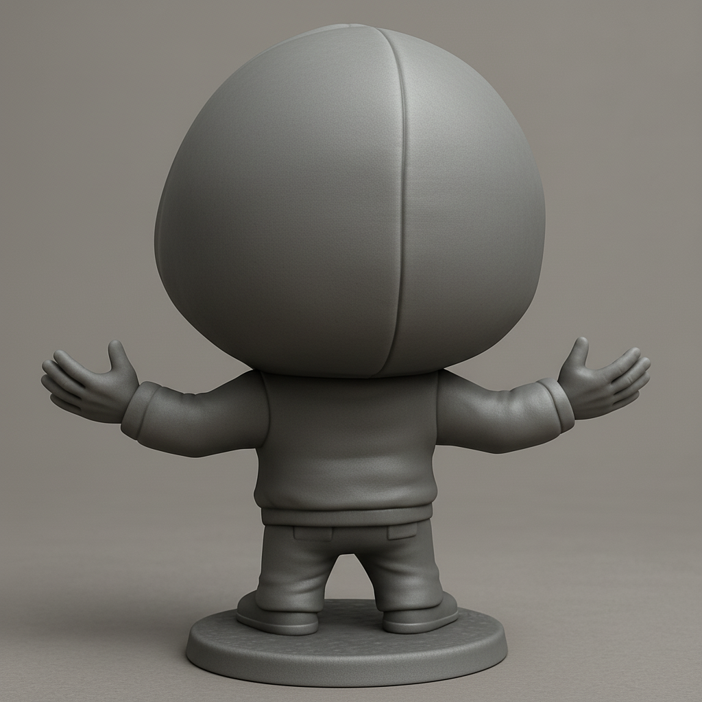 silhouette 3d printer maker-3d portrait printing_Eerie Smile Hoodie Figure - Adorable Macabre Print