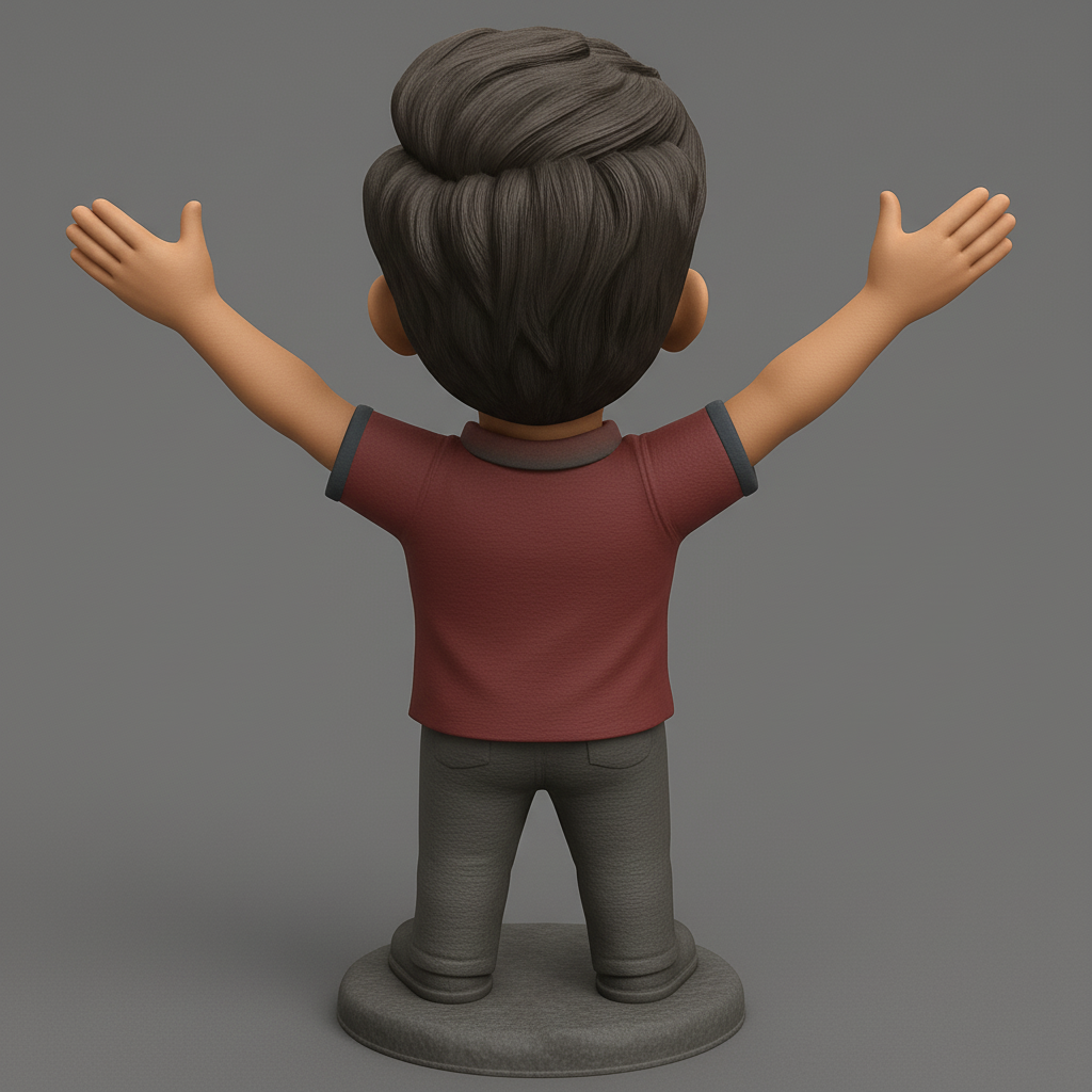 face anatomy 3d model-create 3d face model from photo_Happy Man Bobblehead: Embrace Joy & Celebrate!