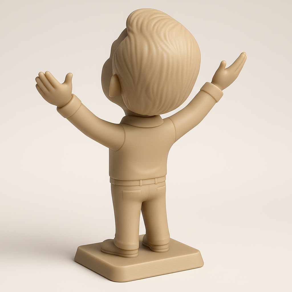 silhouette 3d printer maker-3d portrait printing_Cheerful 3D Character Model for Printing