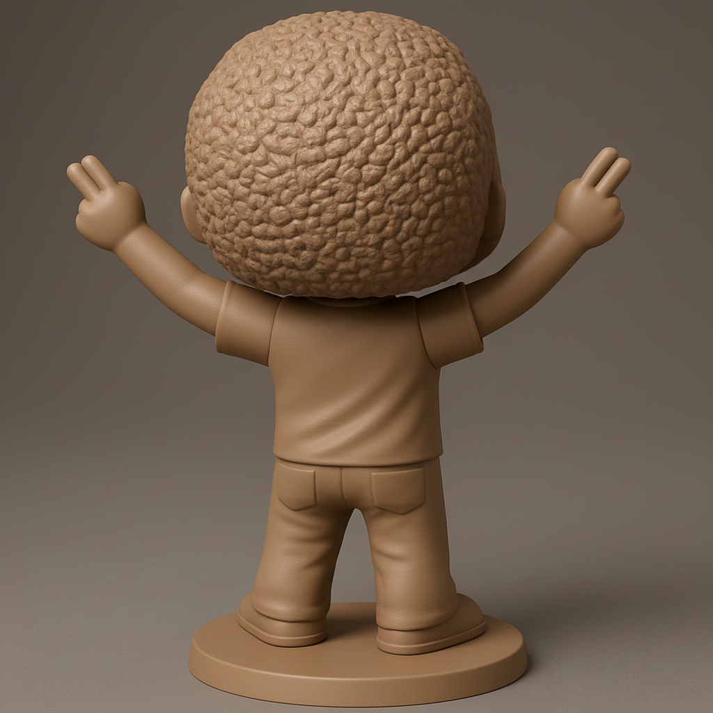 face to 3d model ai-3D portrait printing from photo_Joyful Funko-Style Peace Sign Character Figure